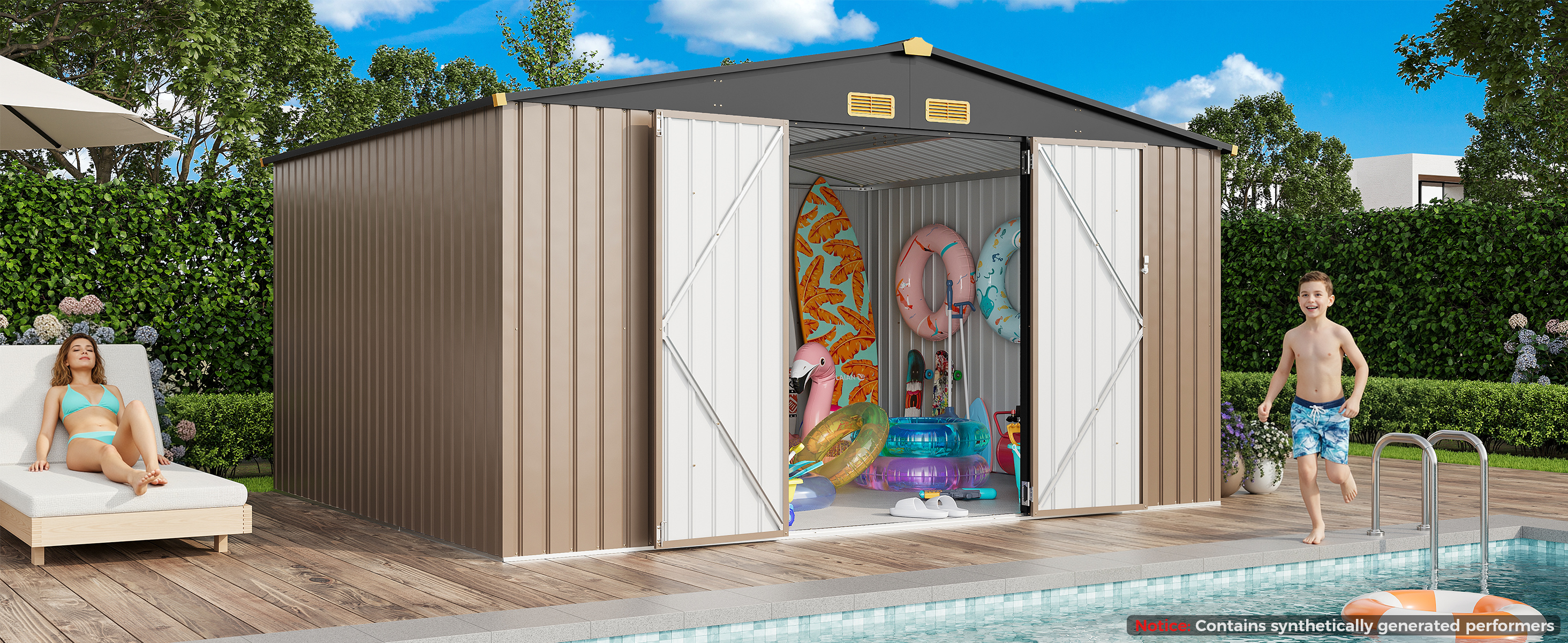Amazon.com : IRONCK 10x12FT Outdoor Storage Shed, Metal Garden
